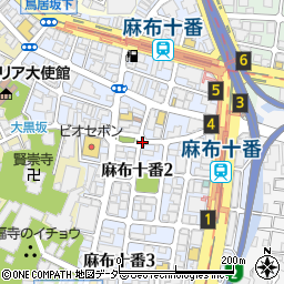 東京都港区麻布十番周辺の地図