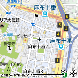 東京都港区麻布十番周辺の地図