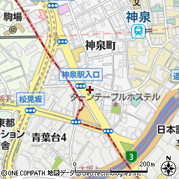 魚秀 UOHIDE 渋谷神泉店周辺の地図