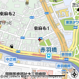 東京都港区東麻布1丁目周辺の地図