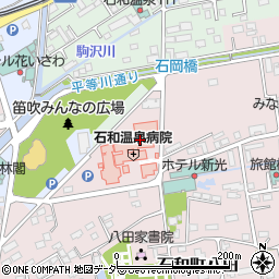 石和温泉病院周辺の地図