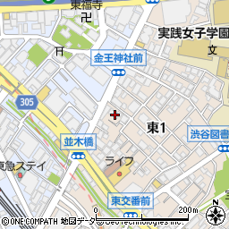 東京都渋谷区東1丁目22周辺の地図