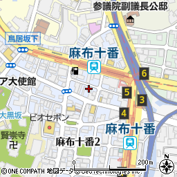 日本経済新聞麻布十番専売所周辺の地図