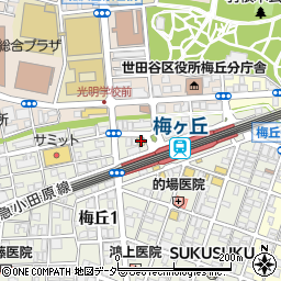 ファミリーマート梅ヶ丘駅前店周辺の地図