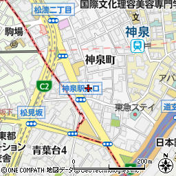 東京都渋谷区神泉町13-13周辺の地図