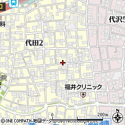 東京都世田谷区代田2丁目周辺の地図