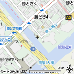 東京都中央区勝どき4丁目13周辺の地図