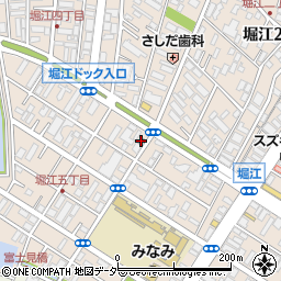 浦安堀江郵便局周辺の地図