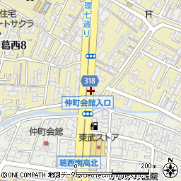 仲町会館入口周辺の地図
