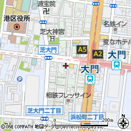 ファミリーマート芝大門二丁目店周辺の地図