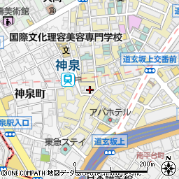 うに小屋 渋谷店周辺の地図