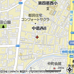 東京都江戸川区中葛西8丁目周辺の地図