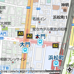 紀州備長炭 炭焼き地鶏 本陣 浜松町 大門店周辺の地図