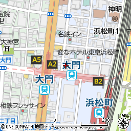個室 紀州備長炭 炭焼き地鶏 本陣 大門 浜松町店周辺の地図