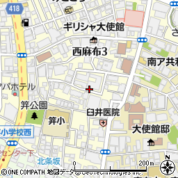 東京都港区西麻布3丁目周辺の地図