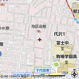 東京都世田谷区代沢1丁目周辺の地図
