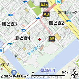 東京都中央区勝どき4丁目3周辺の地図