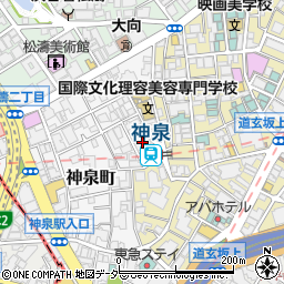 東京都渋谷区神泉町4-4周辺の地図