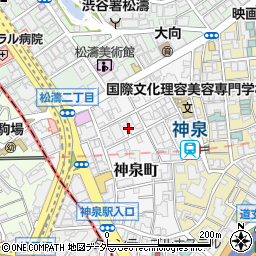 東京都渋谷区神泉町周辺の地図