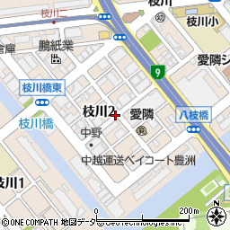 東京都江東区枝川2丁目周辺の地図