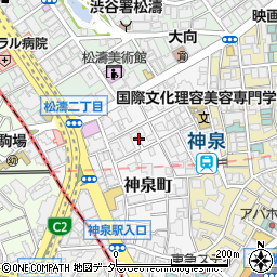 東京都渋谷区神泉町周辺の地図