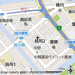 東京都江東区枝川周辺の地図