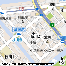 東京都江東区枝川周辺の地図