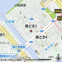 東京都中央区勝どき周辺の地図