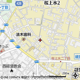 東京都世田谷区桜上水2丁目4-8周辺の地図