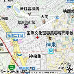 東京都渋谷区神泉町1-13周辺の地図