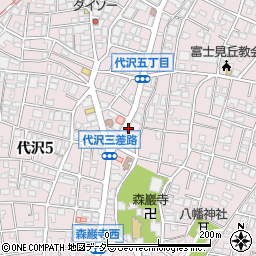 代沢五周辺の地図
