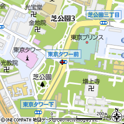 東京タワー前周辺の地図