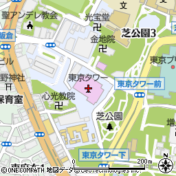 東京タワー１階総合インフォメーション周辺の地図