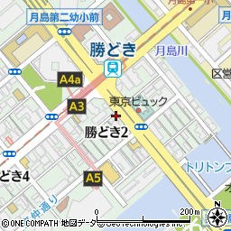 松屋勝どき店周辺の地図