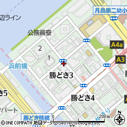 東京都中央区勝どき3丁目周辺の地図