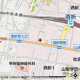 ファミリーマート甲府酒折店周辺の地図