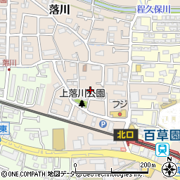 東京都日野市落川周辺の地図