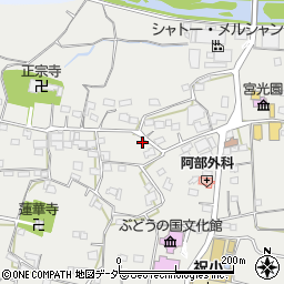 山梨県甲州市勝沼町下岩崎1855周辺の地図