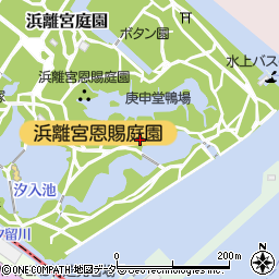 東京都中央区浜離宮庭園周辺の地図