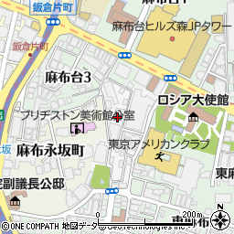 東京都港区麻布狸穴町58周辺の地図
