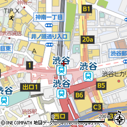 牛タンと肉ずしの個室居酒屋 輝 渋谷駅前店周辺の地図