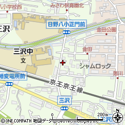 東京都日野市三沢21周辺の地図