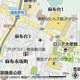 東京都港区麻布狸穴町52周辺の地図