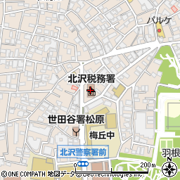 北沢税務署周辺の地図