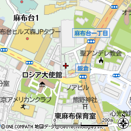 飯倉雁木坂児童遊園周辺の地図