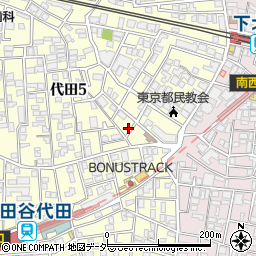 東京都世田谷区代田5丁目21-14周辺の地図