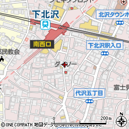 ファミリーマート下北沢駅南店周辺の地図