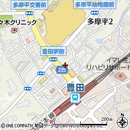 タイムズたましん豊田北口支店駐車場周辺の地図