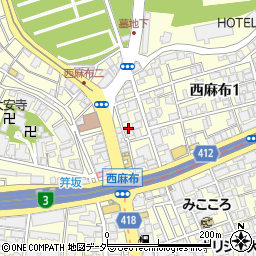 東京都港区西麻布1丁目14-13周辺の地図