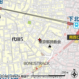 東京都世田谷区代田5丁目34-1周辺の地図